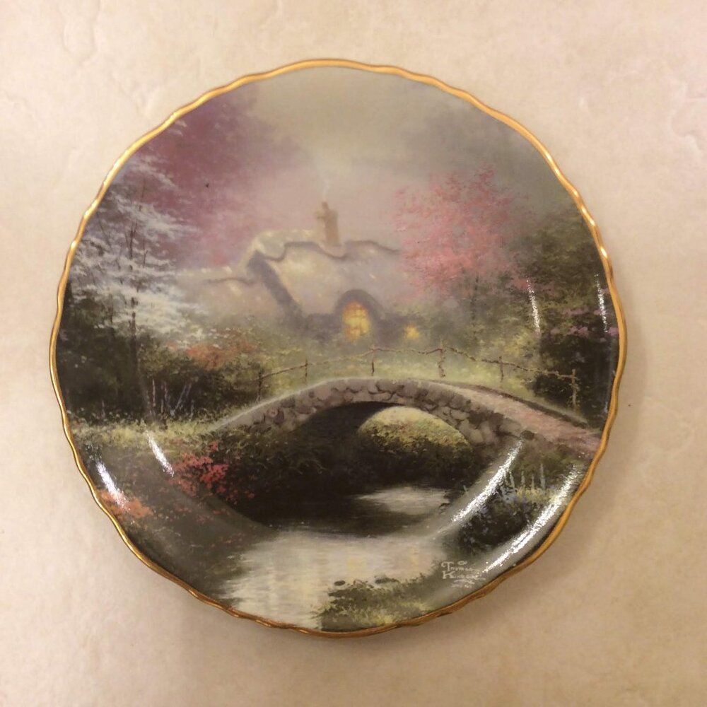 Thomas Kinkade plate Brookside Hideaway